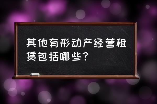 有形動(dòng)產(chǎn)租賃服務(wù)業(yè)有哪些 其他有形動(dòng)產(chǎn)經(jīng)營(yíng)租賃包括哪些？