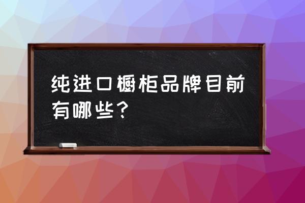 櫥柜進口高端品牌有哪些 純進口櫥柜品牌目前有哪些？