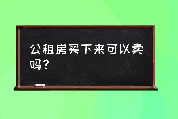 公共租賃住房出售是什么意思 公租房買下來可以賣嗎? 公共租賃住房出售是什么意思 公租房買下來可以賣嗎?