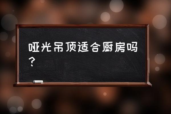 廚房吊頂什么樣的好看怎么搭配 啞光吊頂適合廚房嗎？