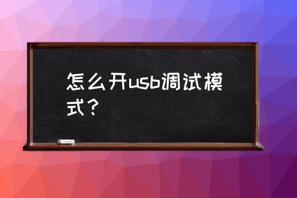 手機怎么設置usb調試模式 怎么開usb調試模式？