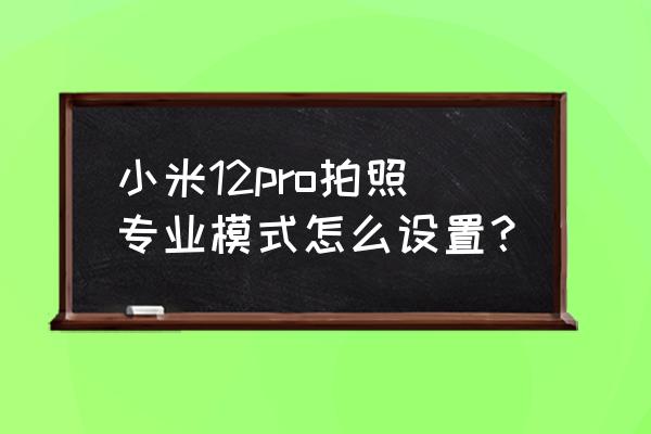 小米手機如何找專業相機 小米12pro拍照專業模式怎么設置？