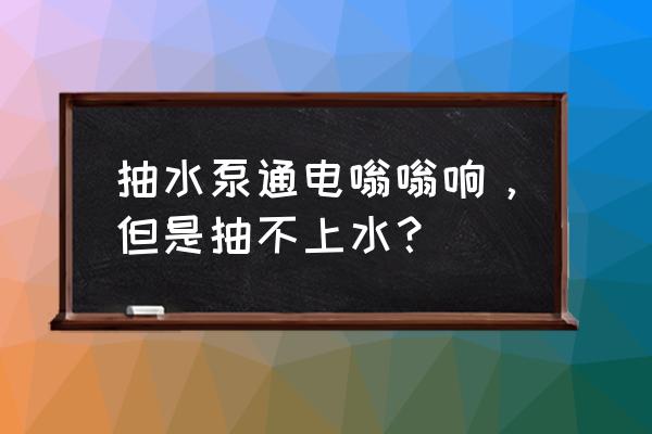 抽水泵開機只響不抽水什么原因 抽水泵通電嗡嗡響，但是抽不上水？