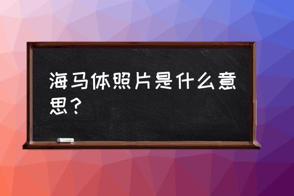 海馬體微信公眾號(hào) 海馬體照片是什么意思? 海馬體微信公眾號(hào) 海馬體照片是什么意思?