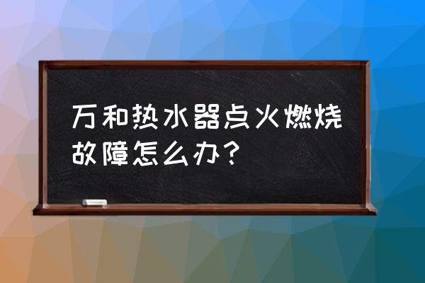 萬和維修方法大全 萬和熱水器點火燃燒故障怎么辦？